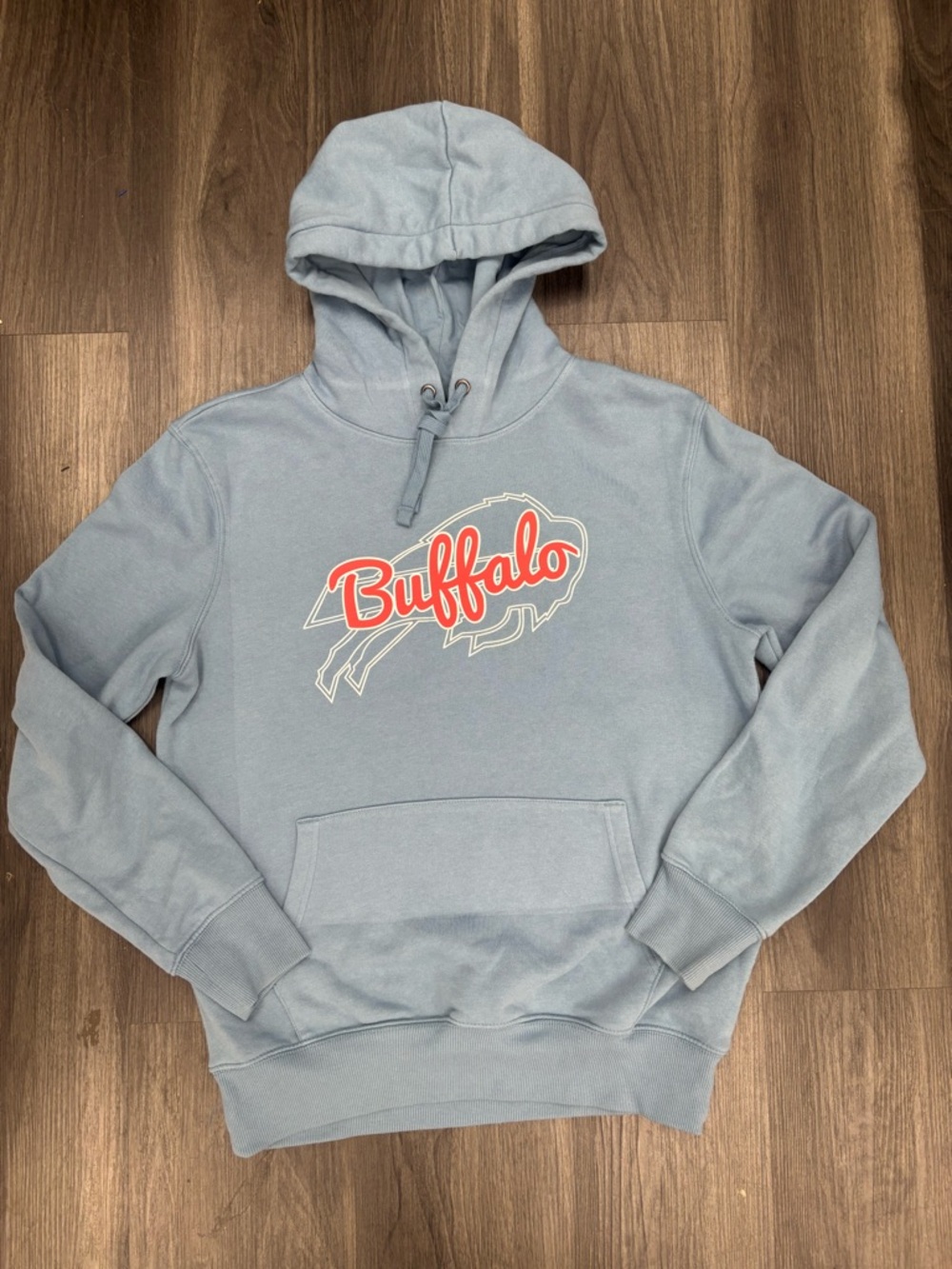 Buffalo Bills Script Logo Light Blue Pullover Hoodie Medium no tag